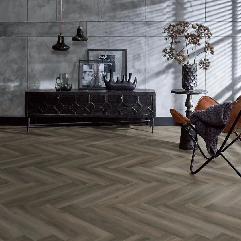Floorlife - YUP Visgraat Dark Grey Dryback (Plak)