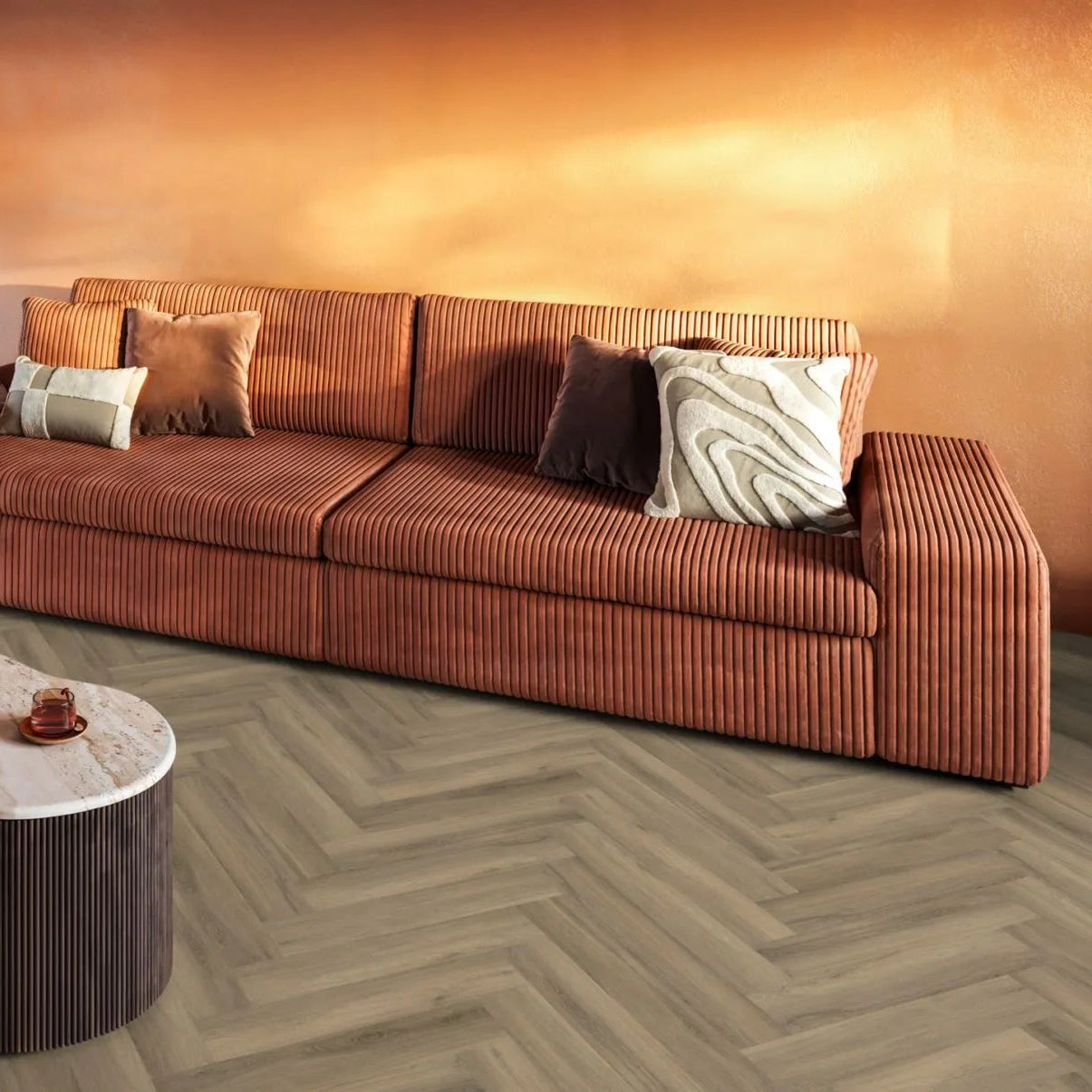 Floorlife - YUP Visgraat Light Brown Dryback (Plak)