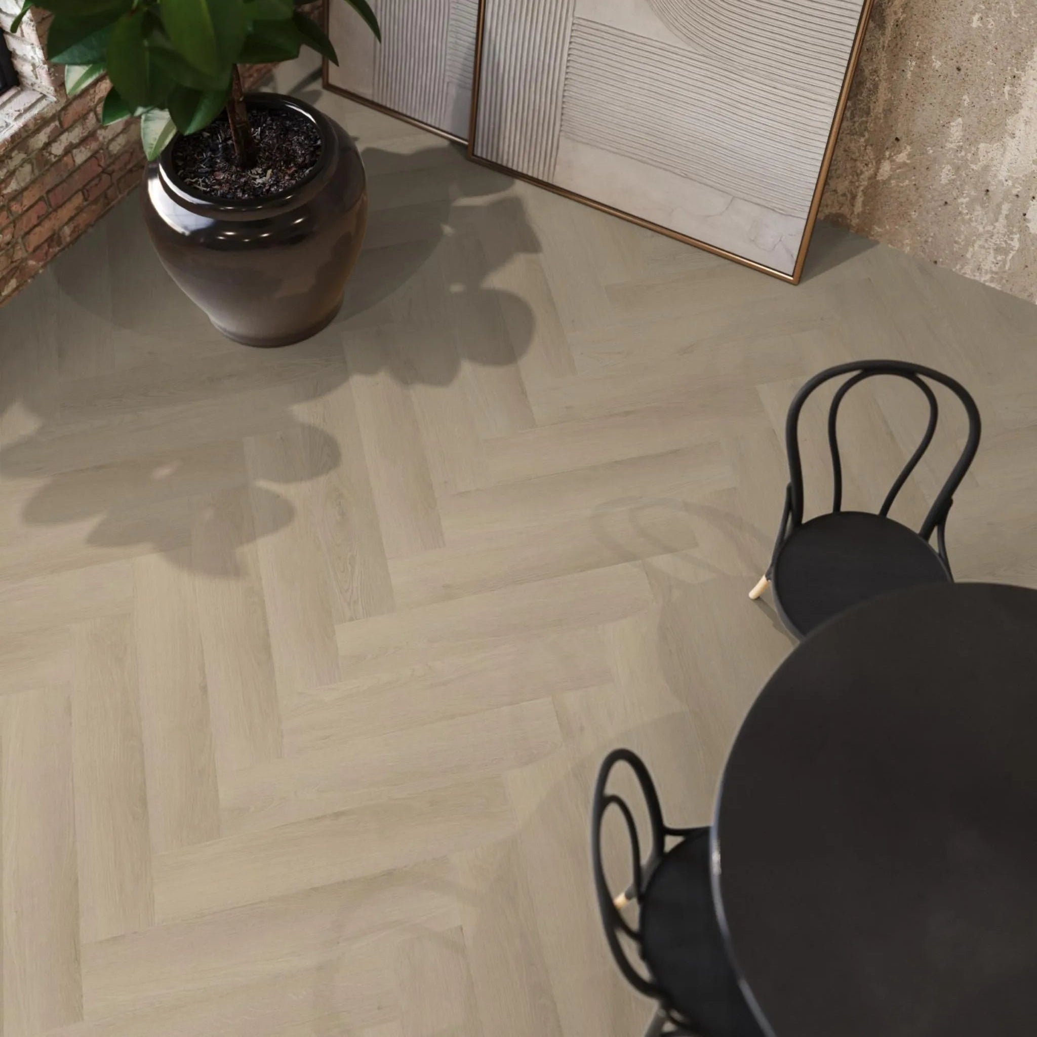 Floorlife - YUP Merton Visgraat Beige Dryback (Plak)