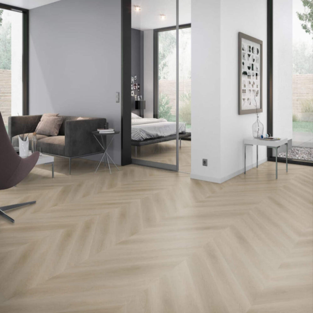 LS Flooring - Raw Oak Light Natural Hongaarse Punt Dryback (Plak)