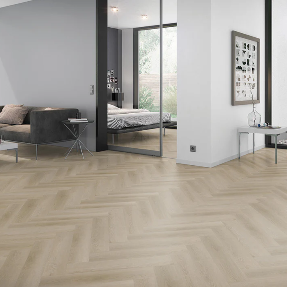 LS Flooring - Raw Oak Light Natural Dryback Visgraat (Plak)