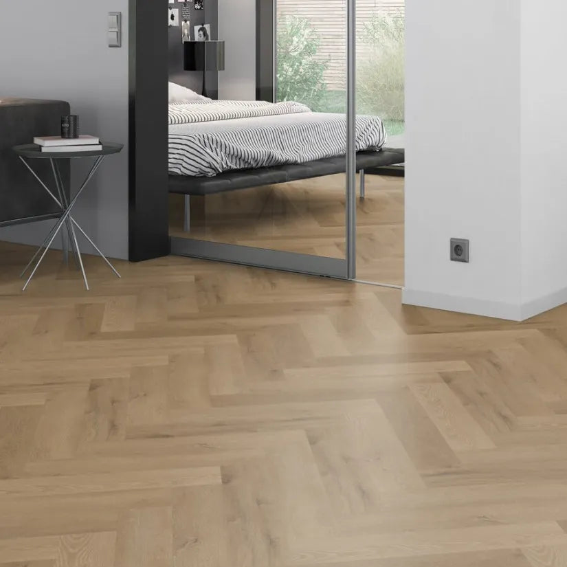 All In Deal - Prestige Oak Light Amber Dryback Visgraat (Plak)