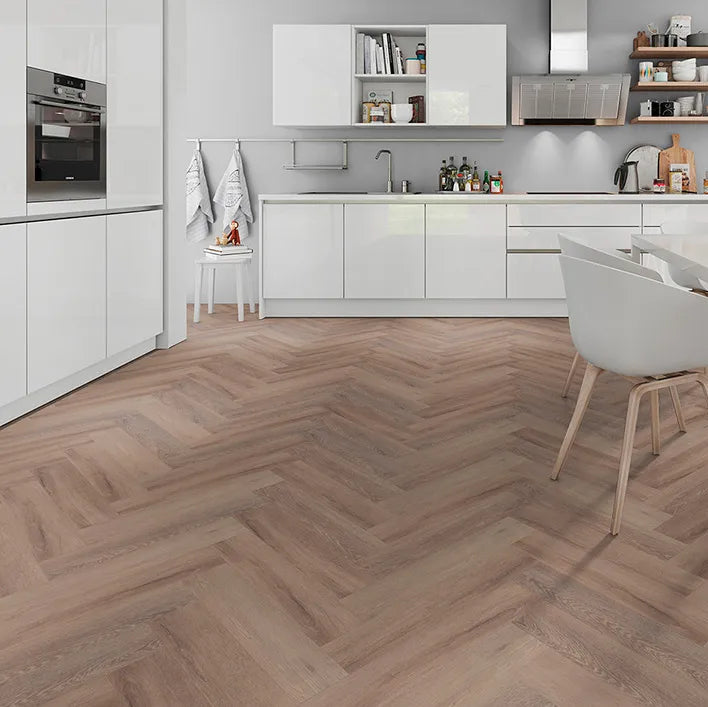 LS Flooring - Cerused Oak Dark Natural Dryback Visgraat (Plak)