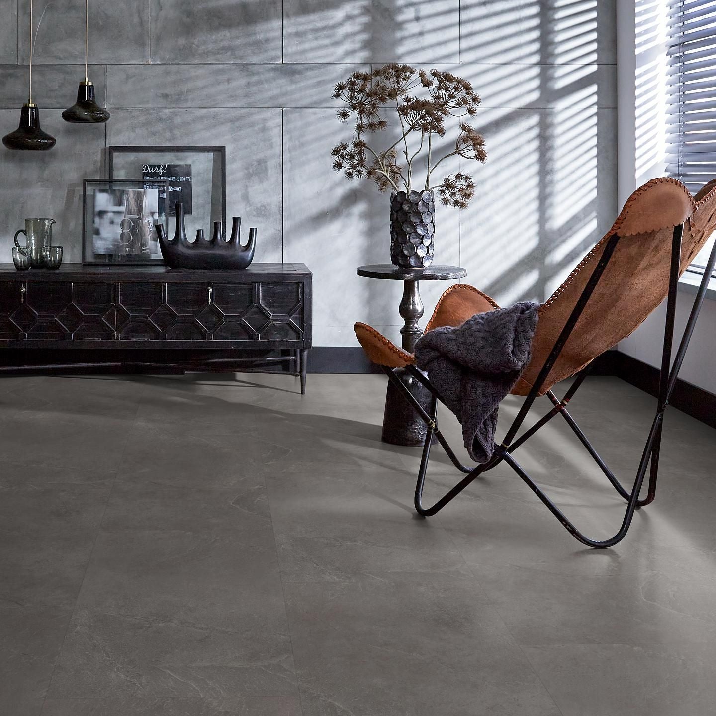 Floorlife - Stanmore Tegel Dark Grey Dryback (Plak)