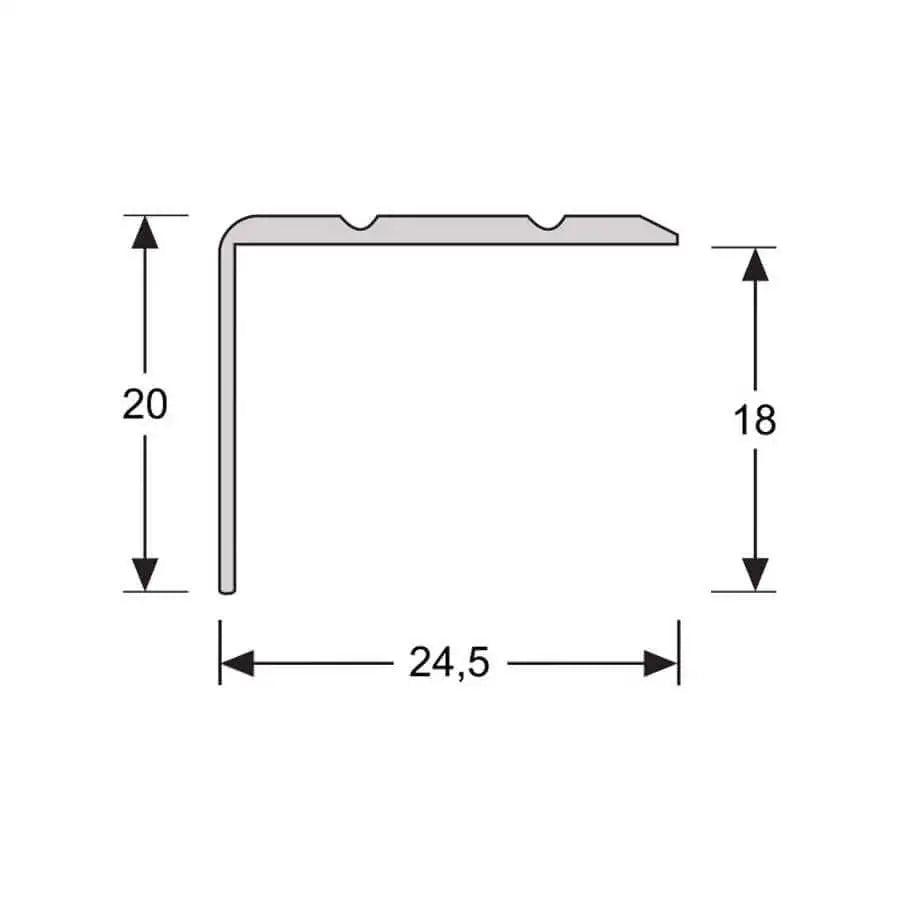 Hoeklijnprofiel Zilver 20 mm (2,7m)