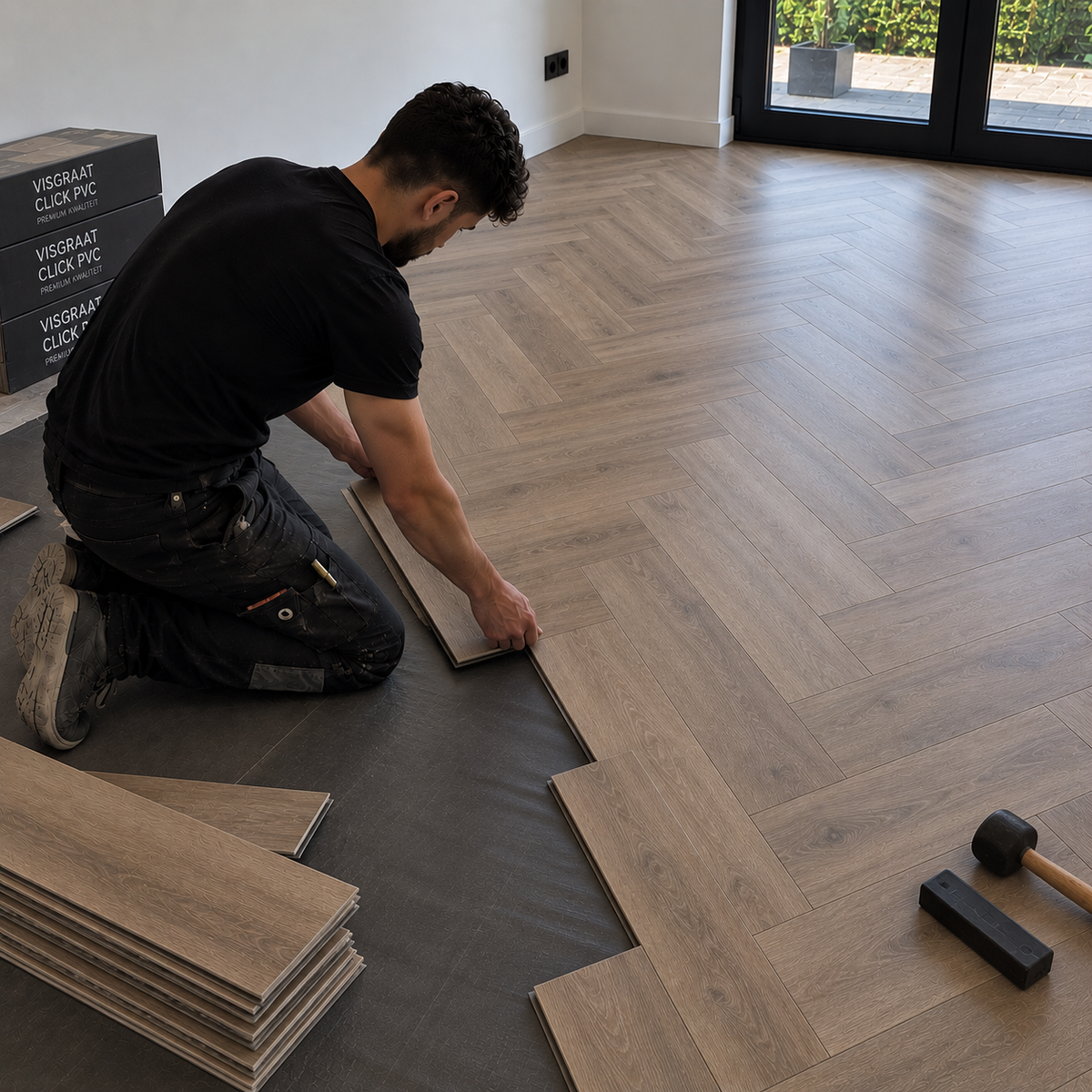 Legservice - Visgraat Click PVC leggen vanaf 40m²