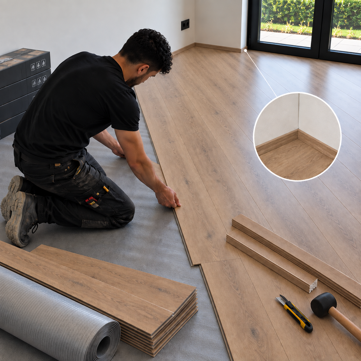 Legservice - Laminaat + Ondervloer + Plakplint leggen vanaf 40m²
