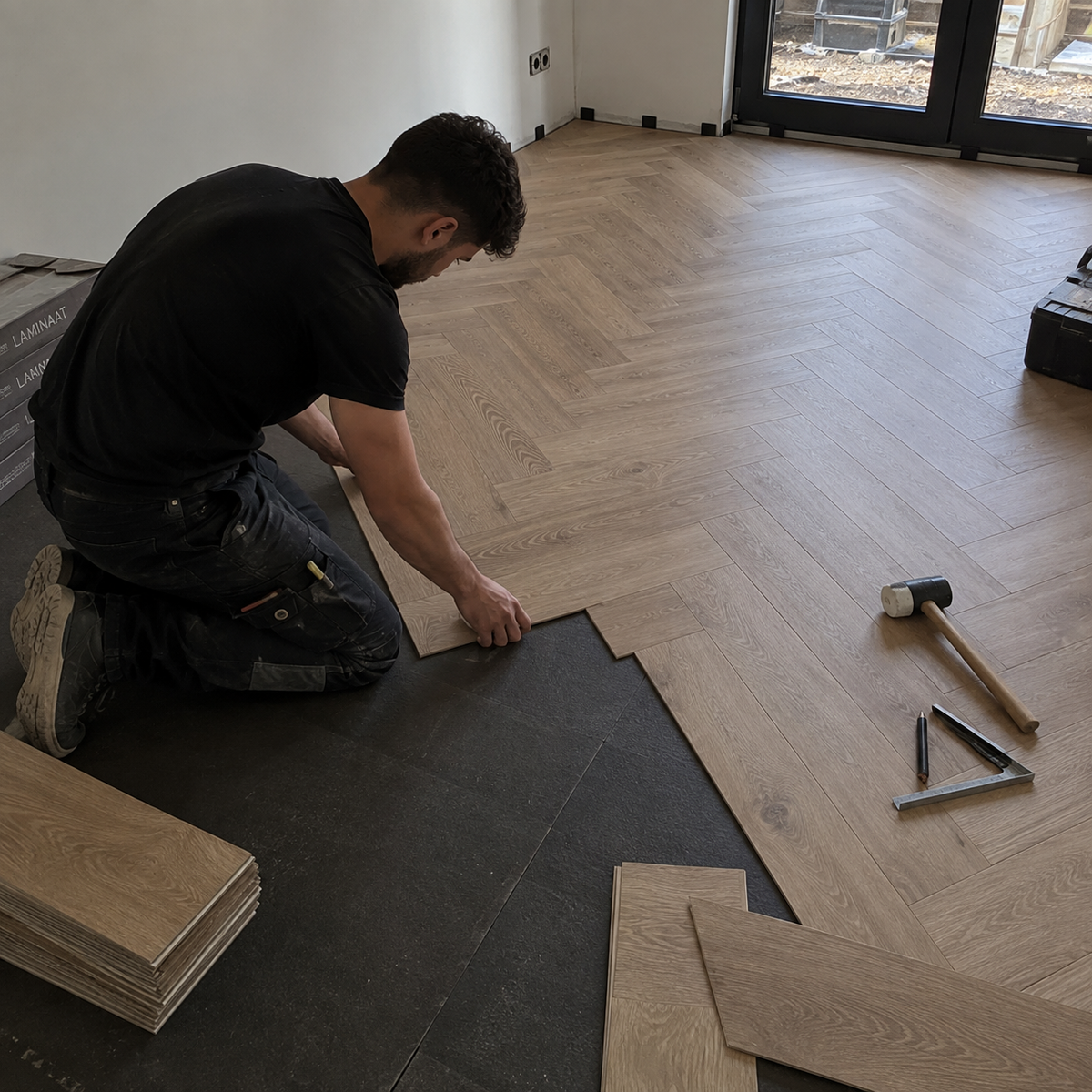 Legservice - Visgraat Laminaat leggen vanaf 40m²