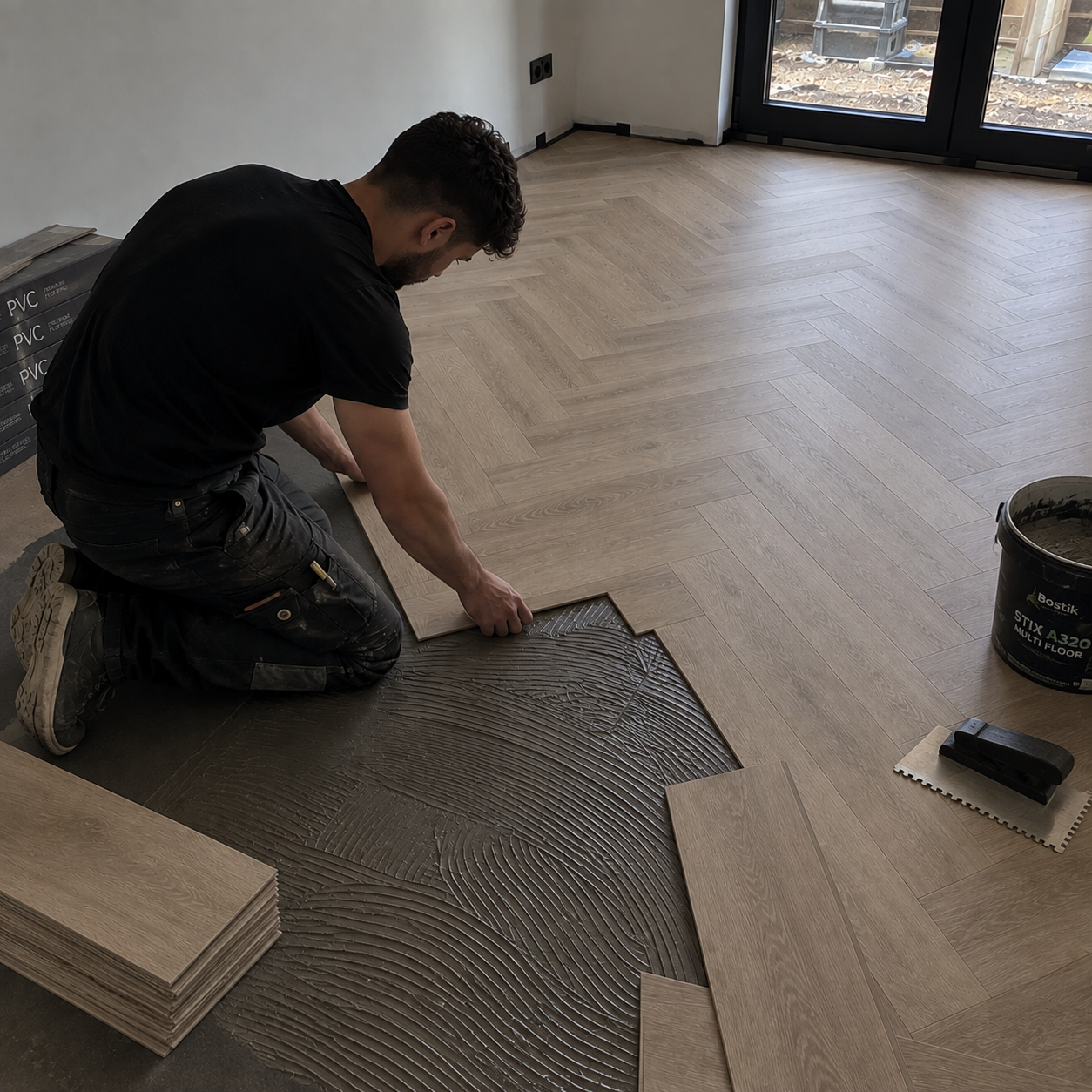 Legservice - Visgraat Plak PVC leggen vanaf 40m²