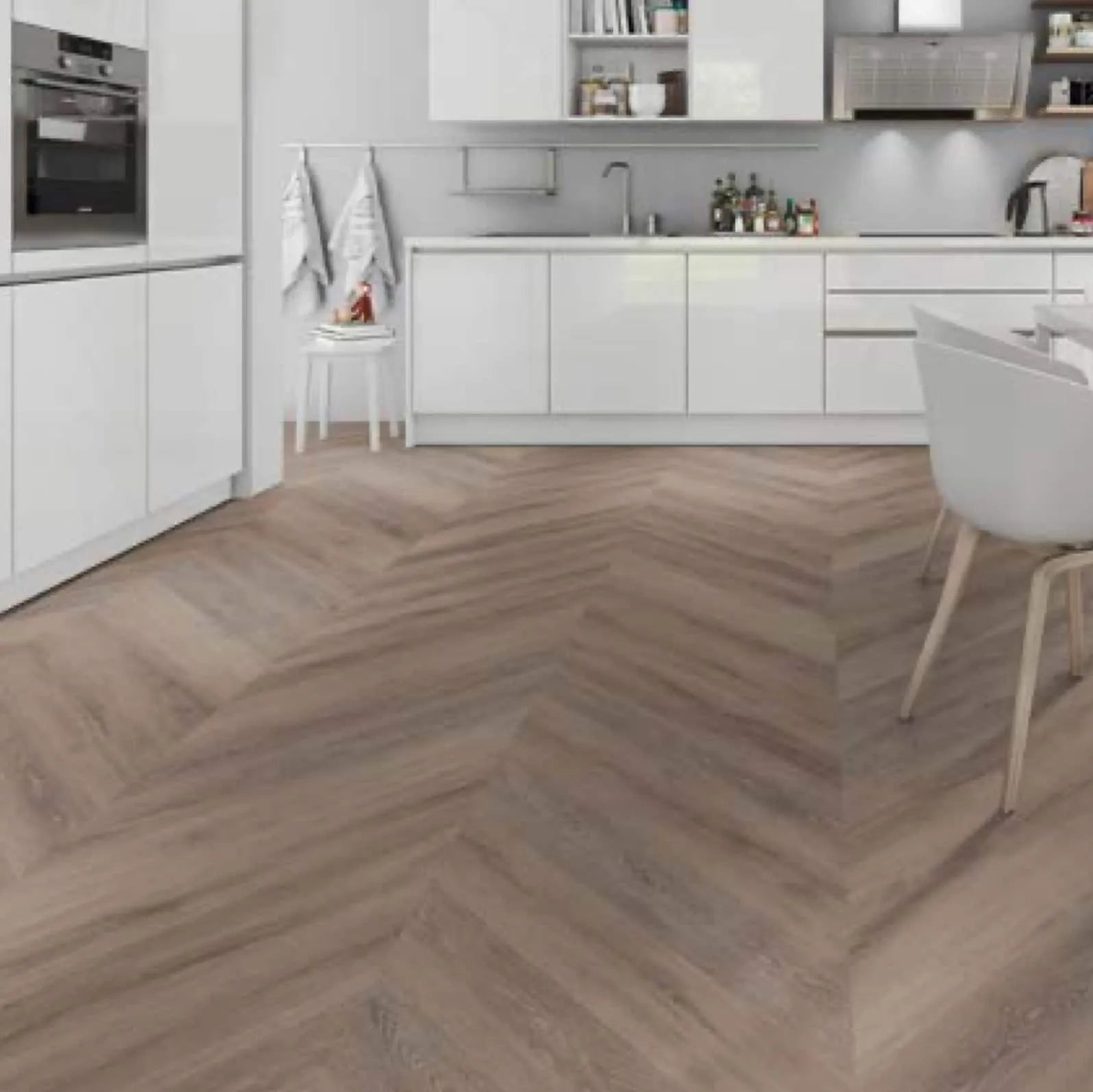 LS Flooring - Cerused Oak Dark Natural Hongaarse Punt Dryback (Plak)